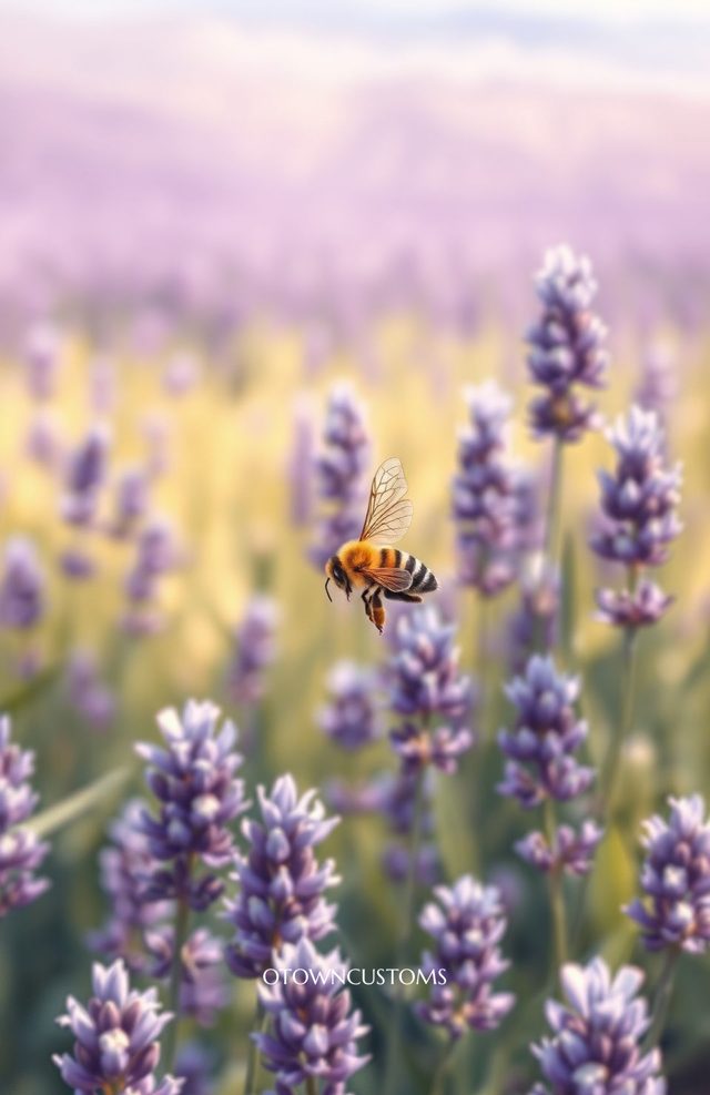 Lavender Field Bee Macro