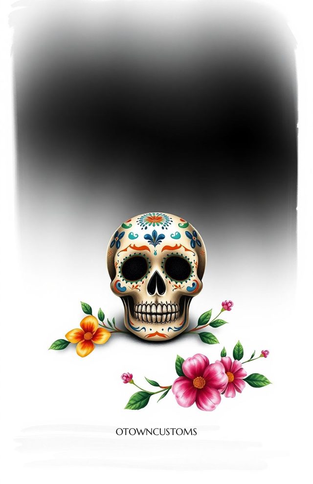 Dia de Muertos Floral Skull Beauty
