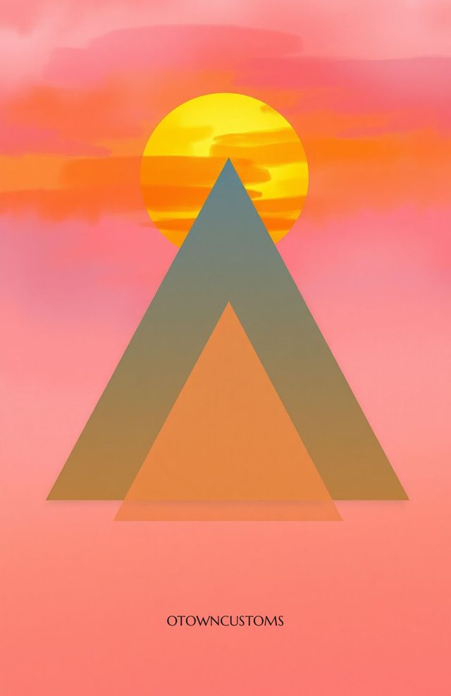 Geometric Sunset Gradient Sunrise