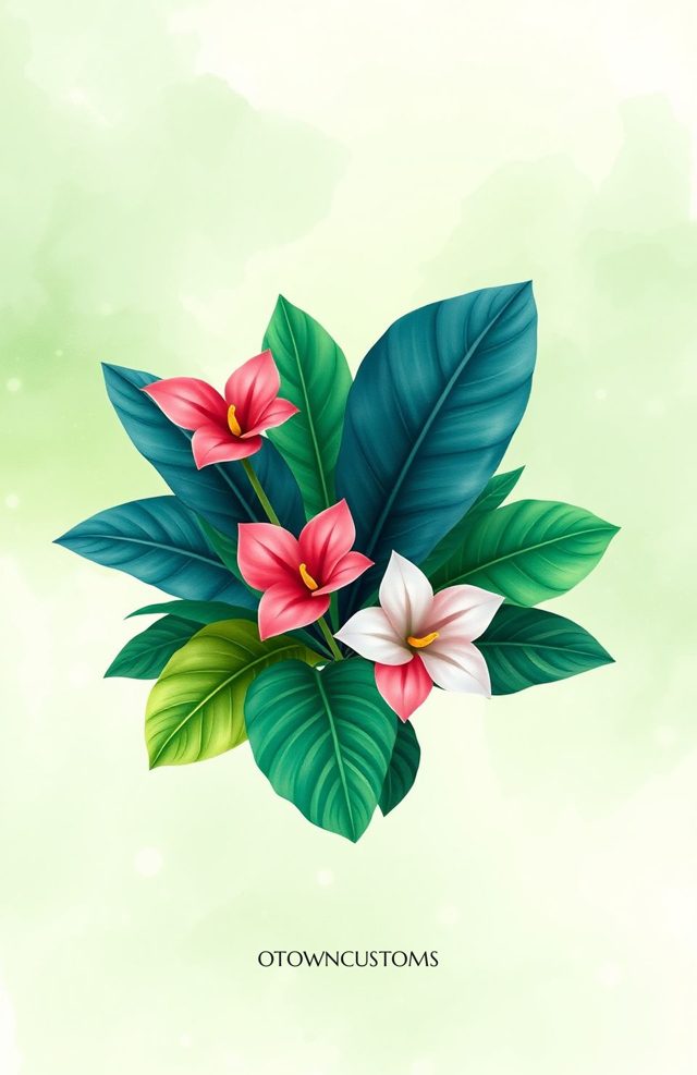 Lush Tropical Watercolor Leaves