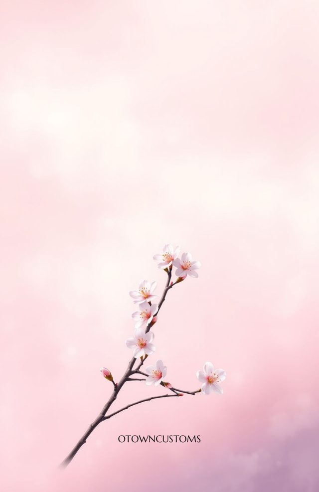 Minimalist Cherry Blossom Serenity Floral