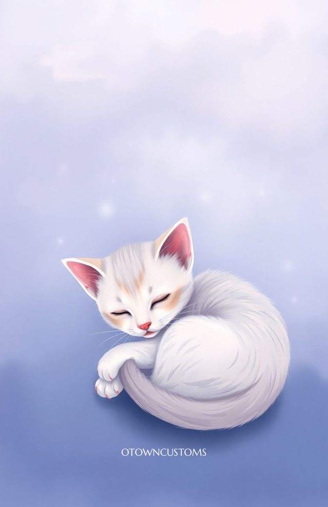 Lilac Kitten Naptime Digital Art