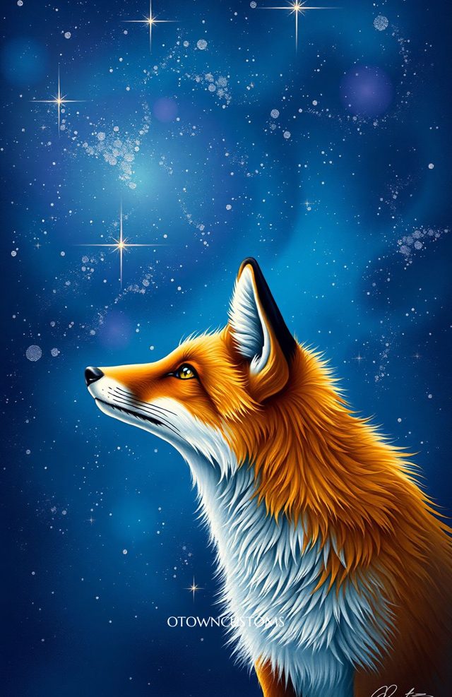 Celestial Fox Stargazer Night