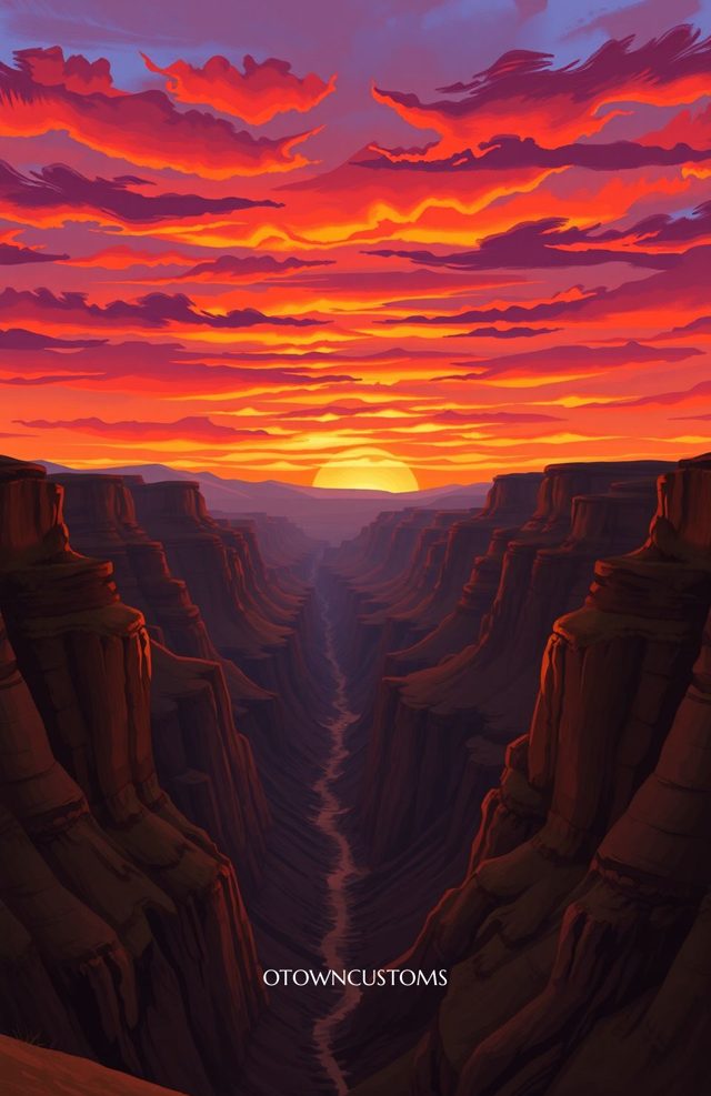 Vibrant Sunset Canyon Desert