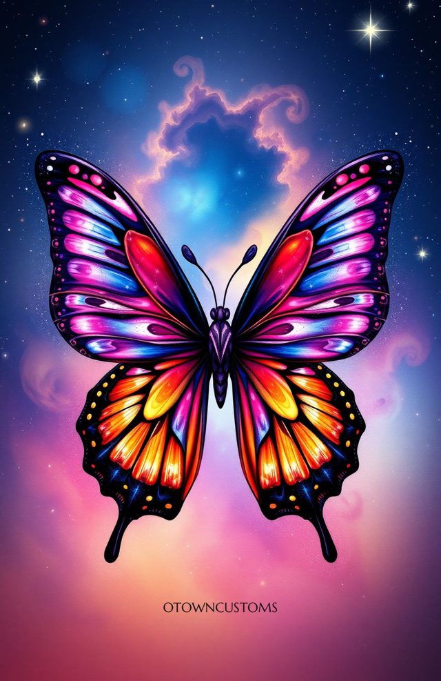 Vibrant Celestial Butterfly