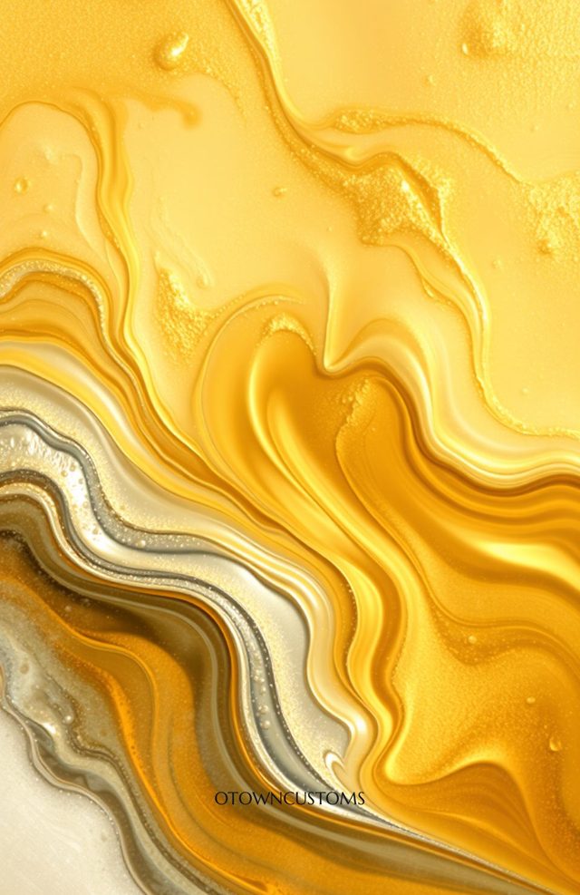 Abstract Metallic Swirl Marbled Gold