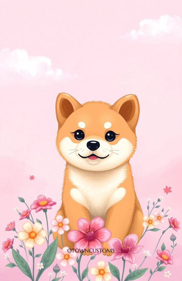 Kawaii Shiba Inu Cute Cartoon Dreamscape