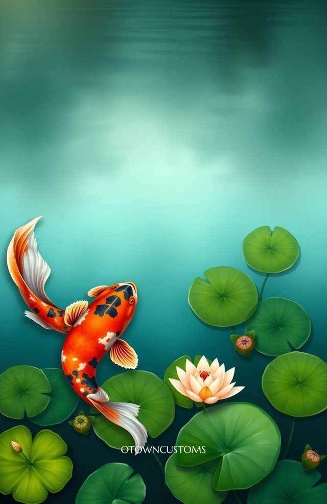 Serene Vibrant Koi Pond Tranquility