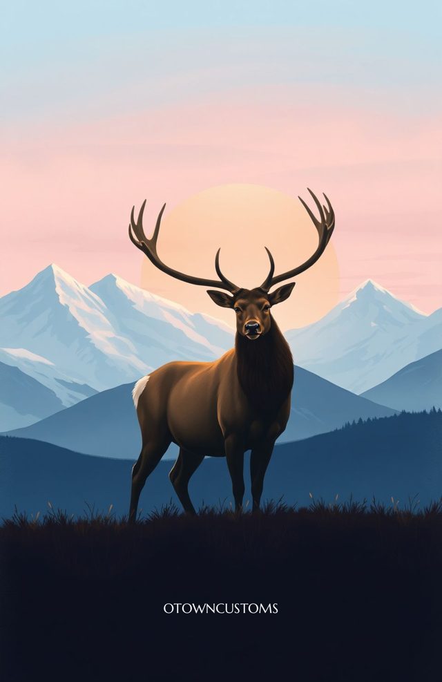 Stylized Mountain Majesty Wildlife