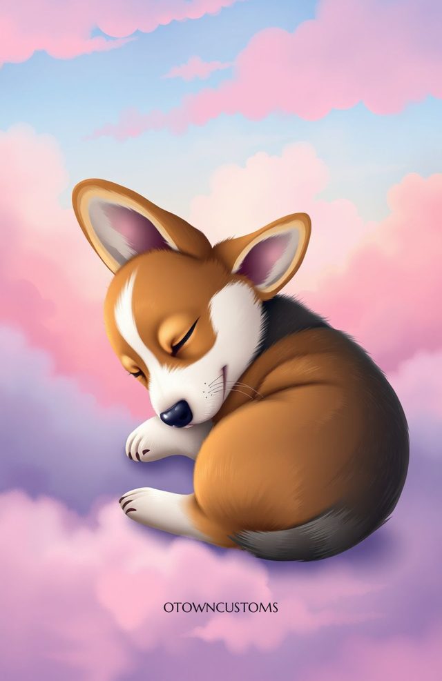 Corgi Puppy Naptime Digital Art