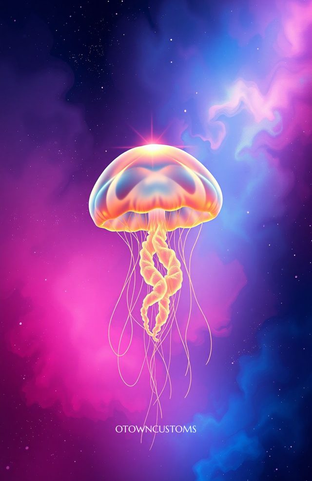 Ethereal Cosmic Jellyfish Nebula Art