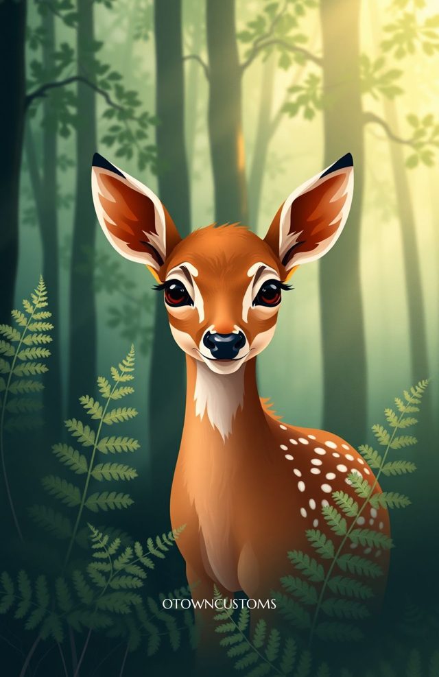 Soft Glow Whimsical Forest Fawn