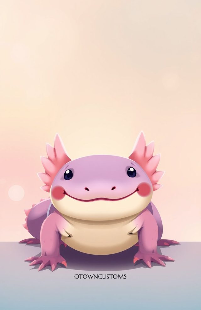 Cartoon Axolotl Bubble Dream