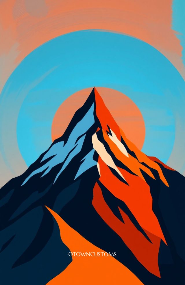 Abstract Geometric Mountain Peak Scenery
