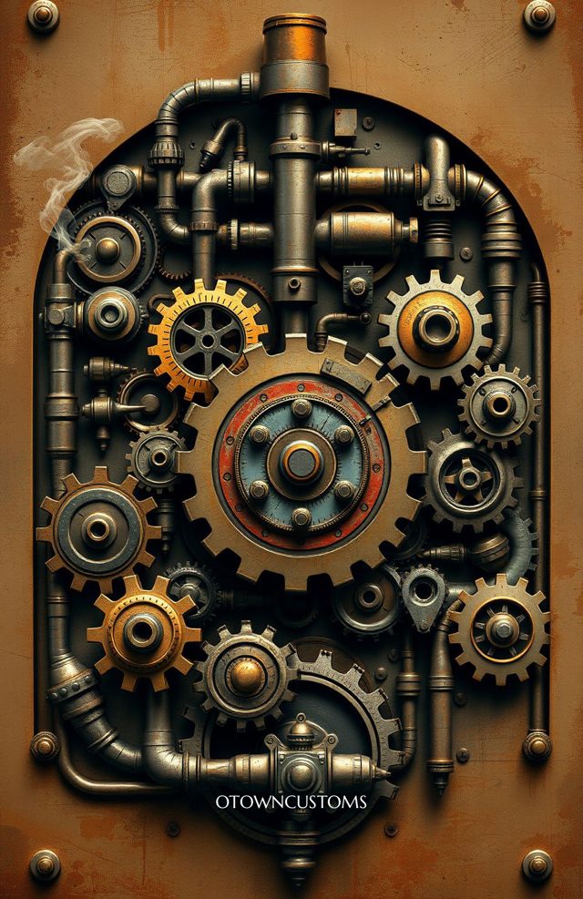 Steampunk Gears Industrial Design