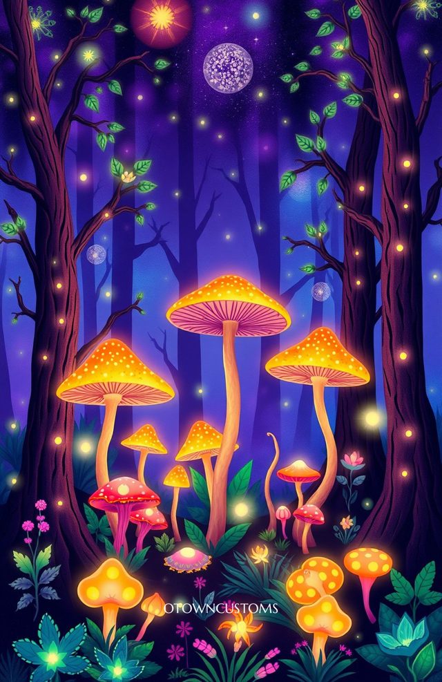 Psychedelic Forest Mushroom Fantasy