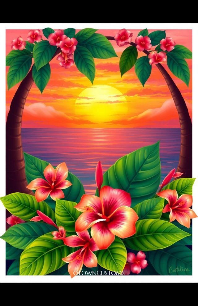 Tropical Sunset Floral