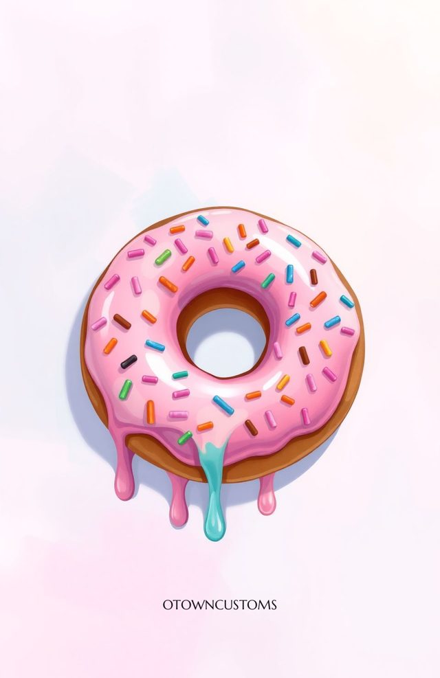 Glazed Donut Drip Digital Art