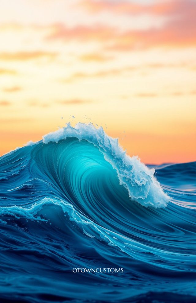 Watercolor Ocean Wave Realistic