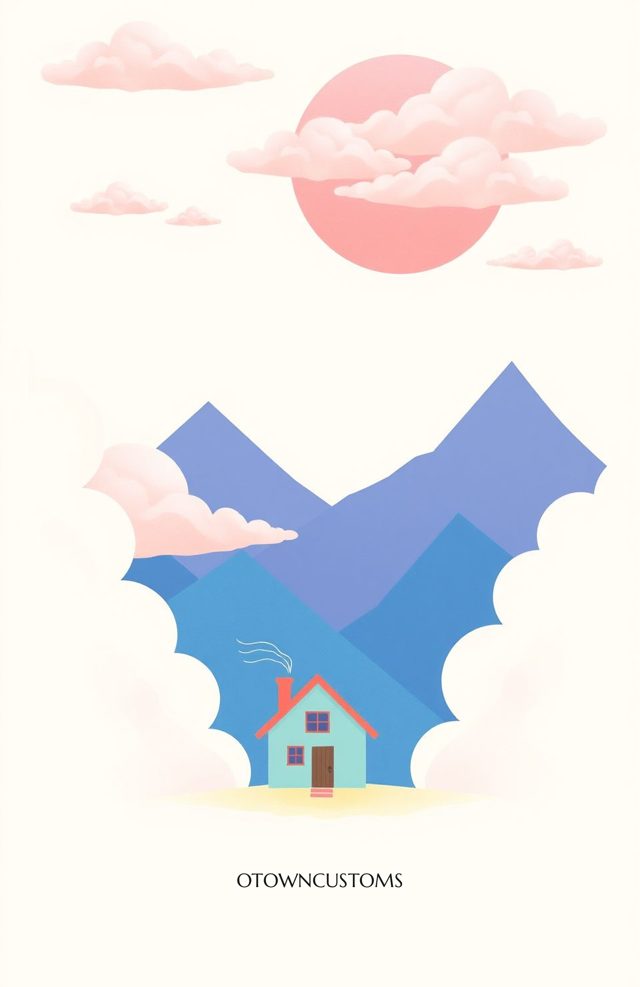 Minimalist Pastel Geometric Landscape