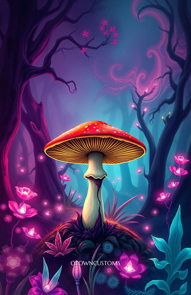Psychedelic Mushroom Magical Forest