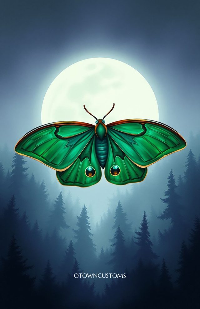 Lunar Moth Velvet Ethereal Art