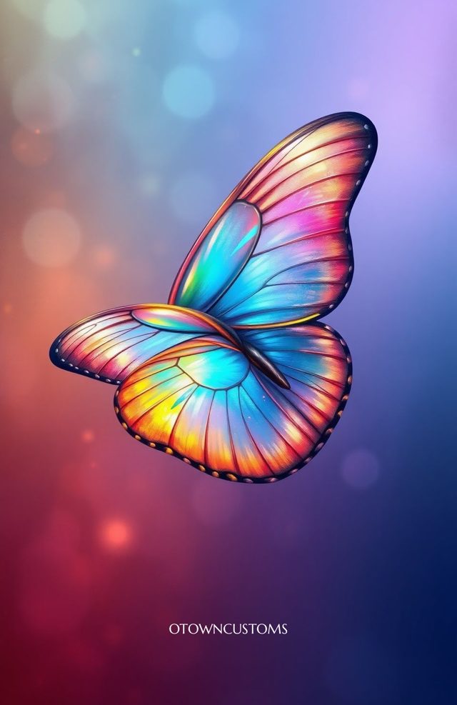 Holographic Butterfly Vibrant Watercolor