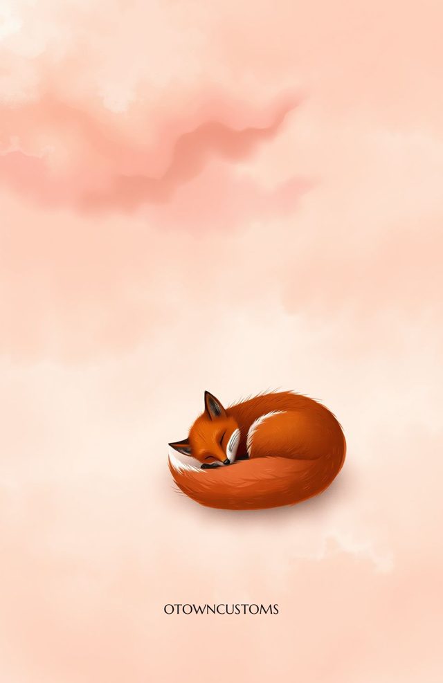 Soft Watercolor Cute Sleeping Fox