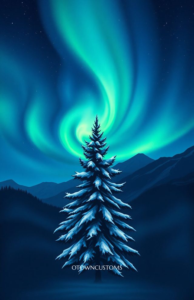 Arctic Aurora Borealis Winter Night