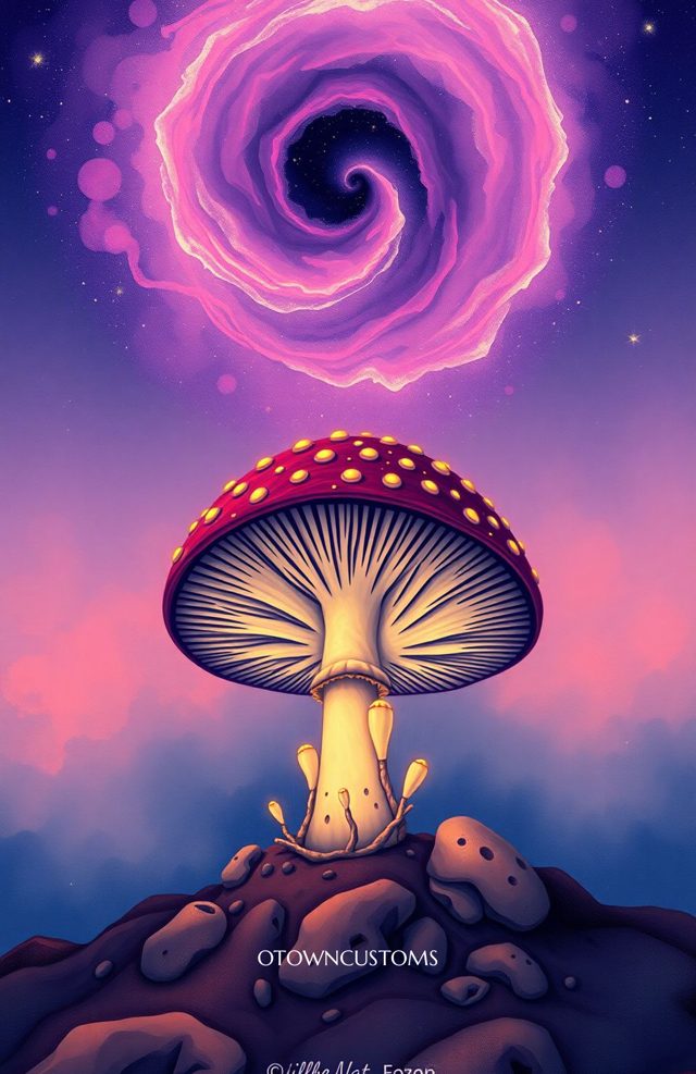 Psychedelic Cosmic Mushroom Spore