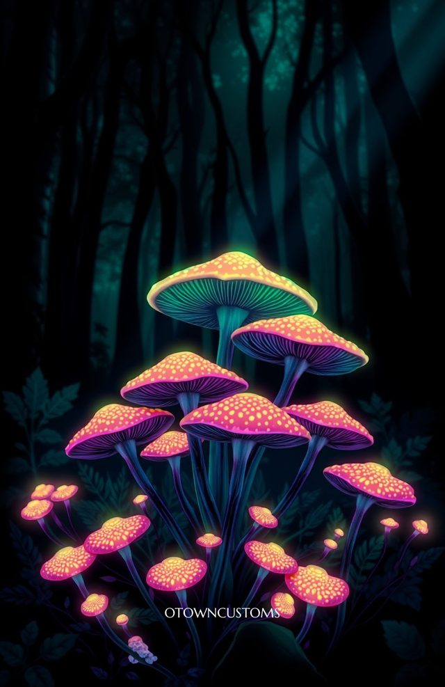 Bioluminescent Mushroom Forest