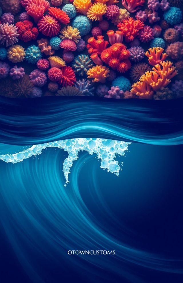 Vibrant Coral Ocean Wave Garden