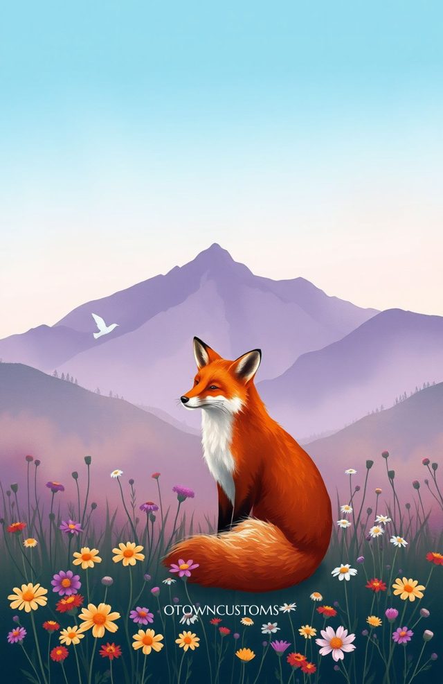 Mystical Mountain Fox Tranquil Nature