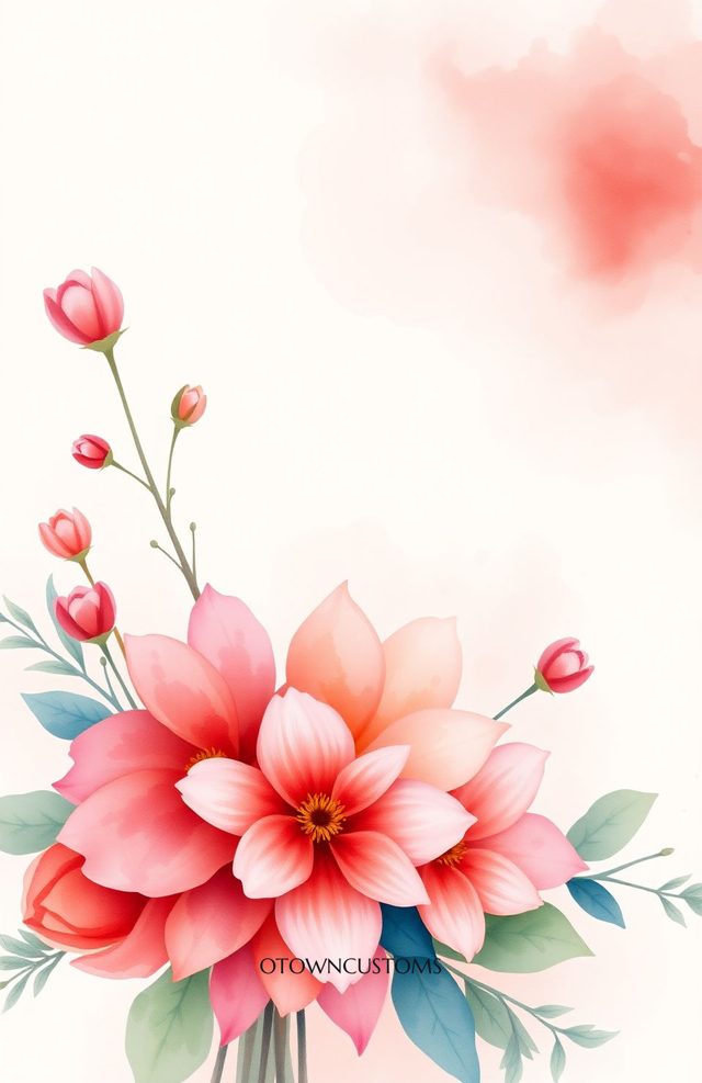 Watercolor Floral Burst Art