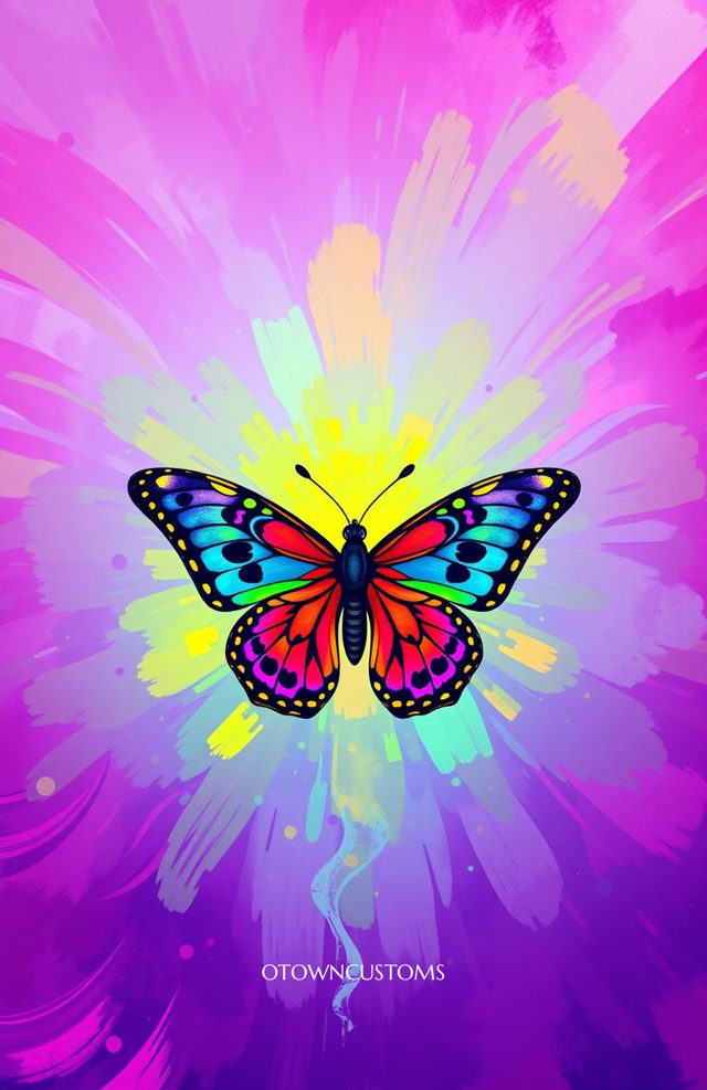 Psychedelic Butterfly Vibrant Art