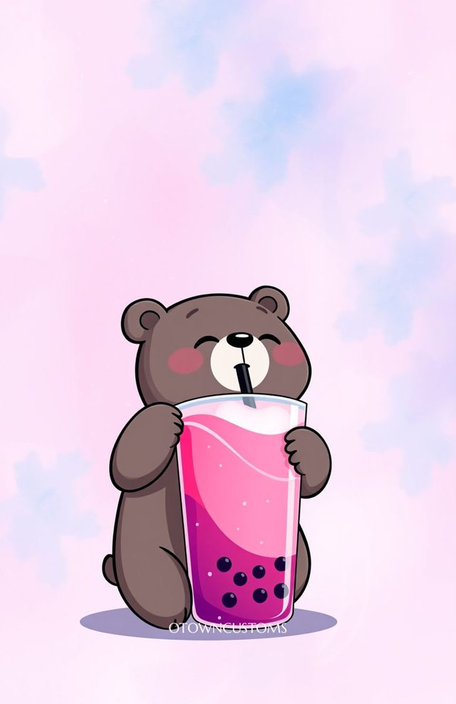 Kawaii Cartoon Cute Boba Tea Bear