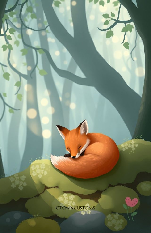 Whimsical Forest Fox Nap Scene