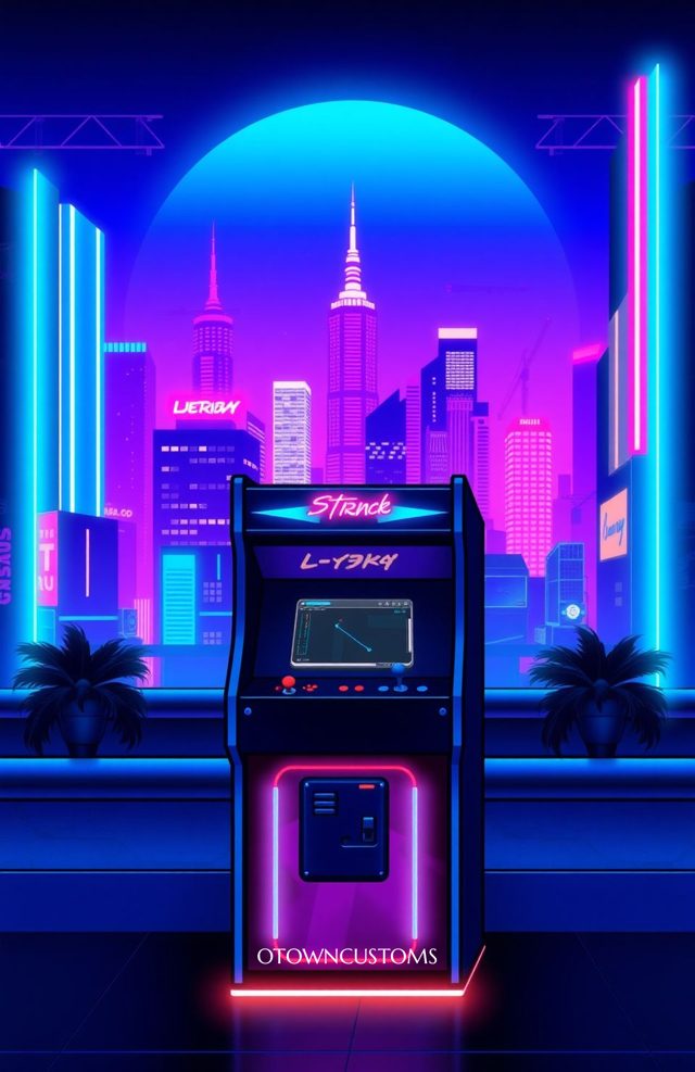 Retro Arcade Synthwave Cityscape