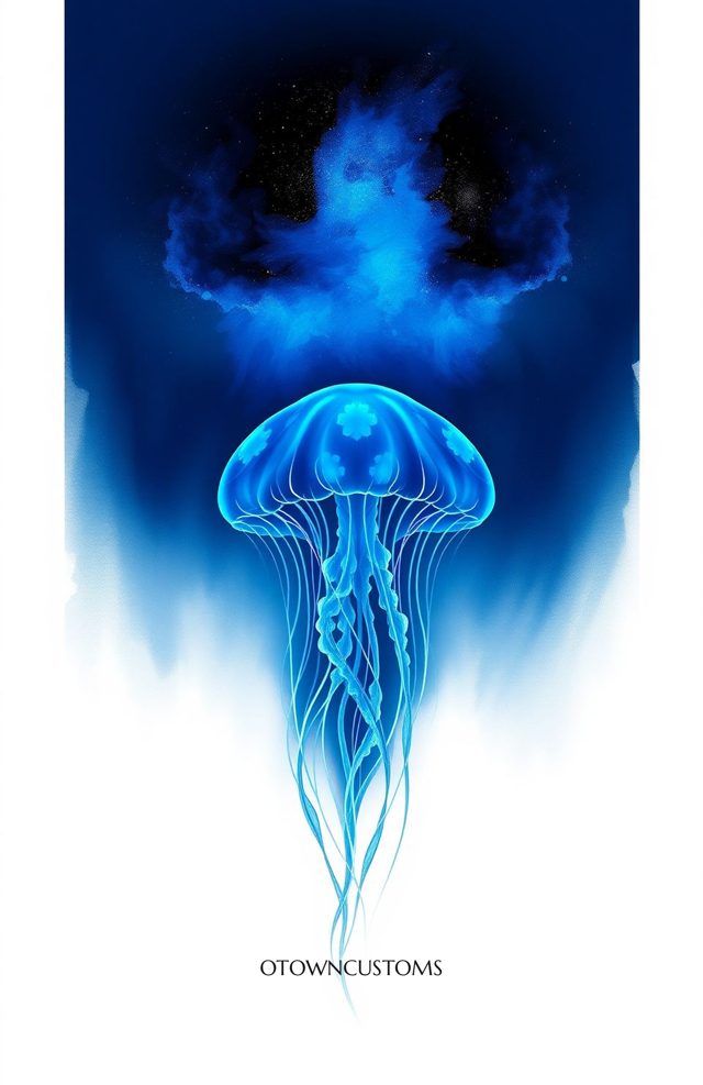 Cosmic Jellyfish Glowing Abstract
