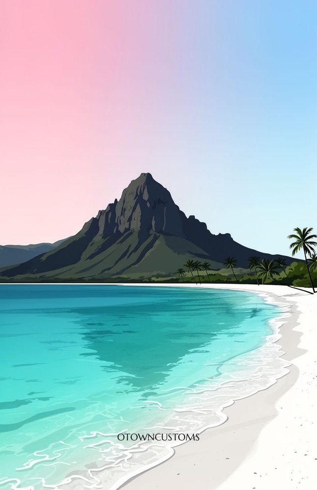 Flat Vector Le Morne Brabant Shadow