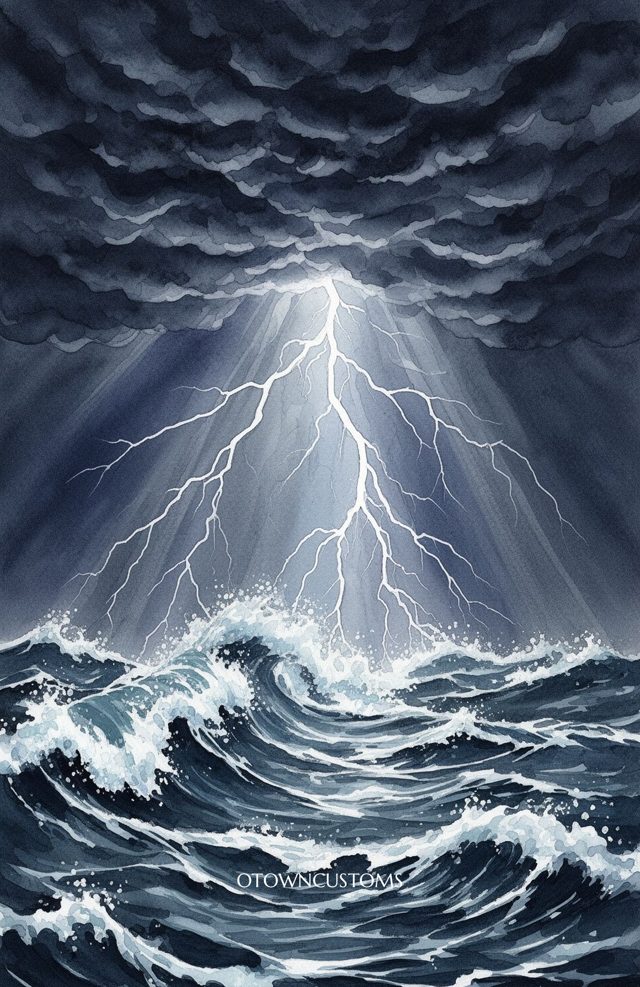 Dramatic Watercolor Tempestuous Coastal