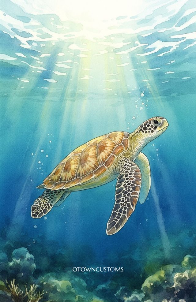 Ocean Wanderer Watercolor Underwater