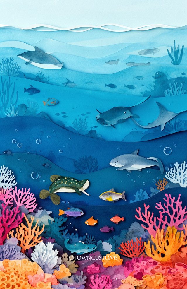 Oceanic Depths Paper Cut
