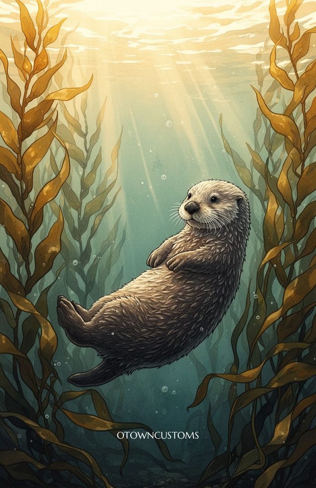 Watercolor Underwater Kelp Bed