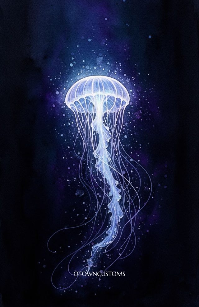 Watercolor Glowing Jellyfish