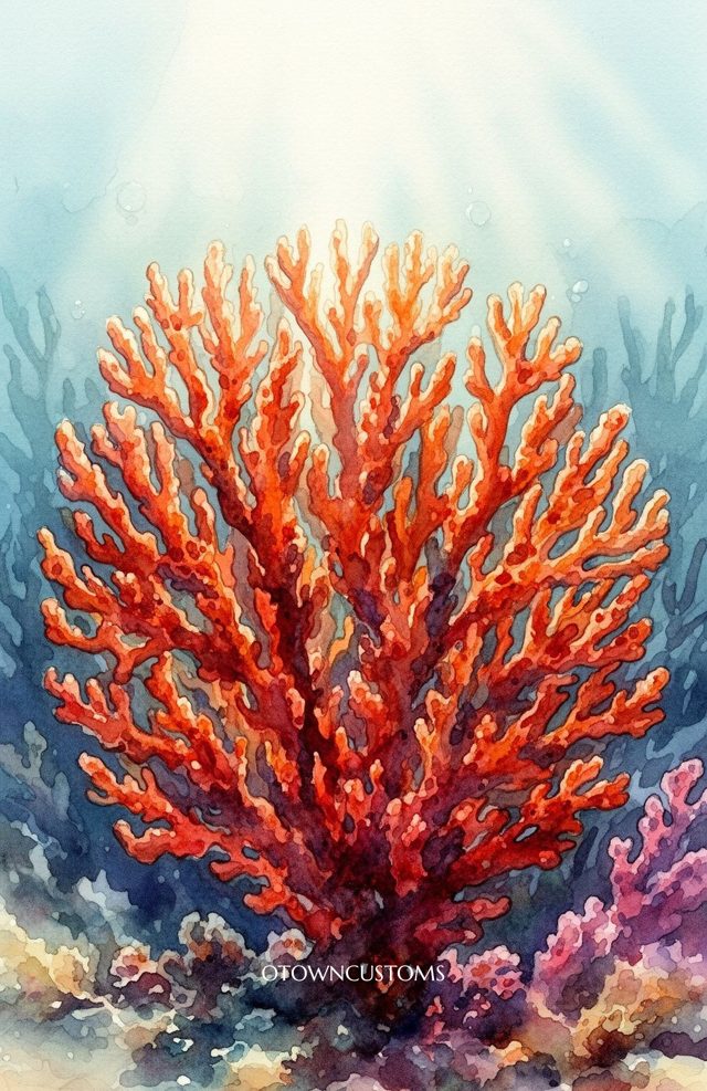 Watercolor Coral Reef Bloom
