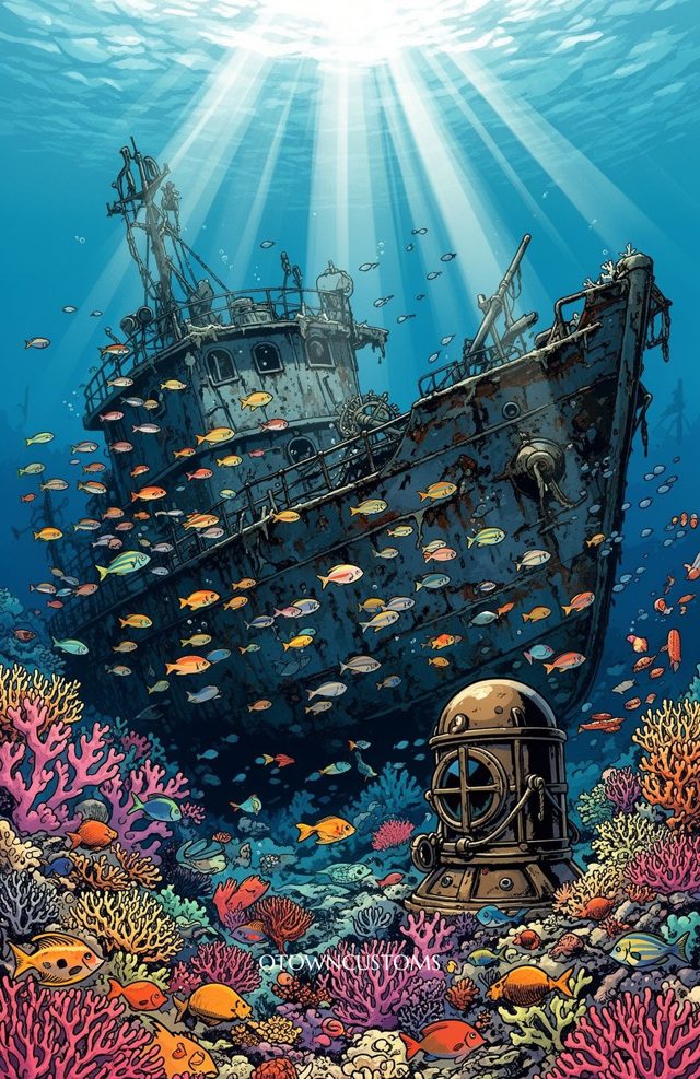 Underwater Shipwreck Coral Realm