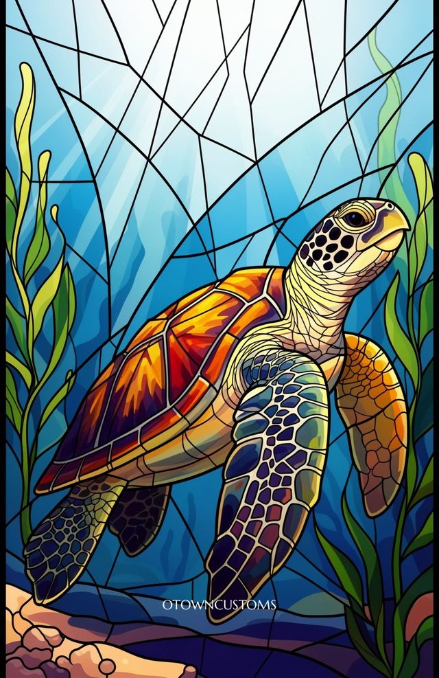 Stained Glass Aquatic Mosaic