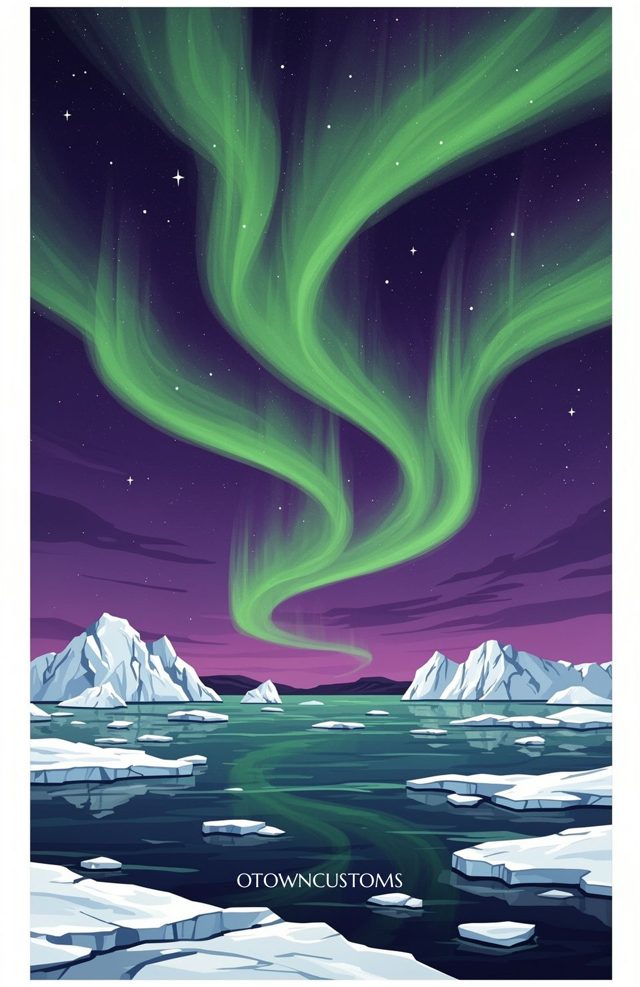 Stylized Illustration Arctic Lights