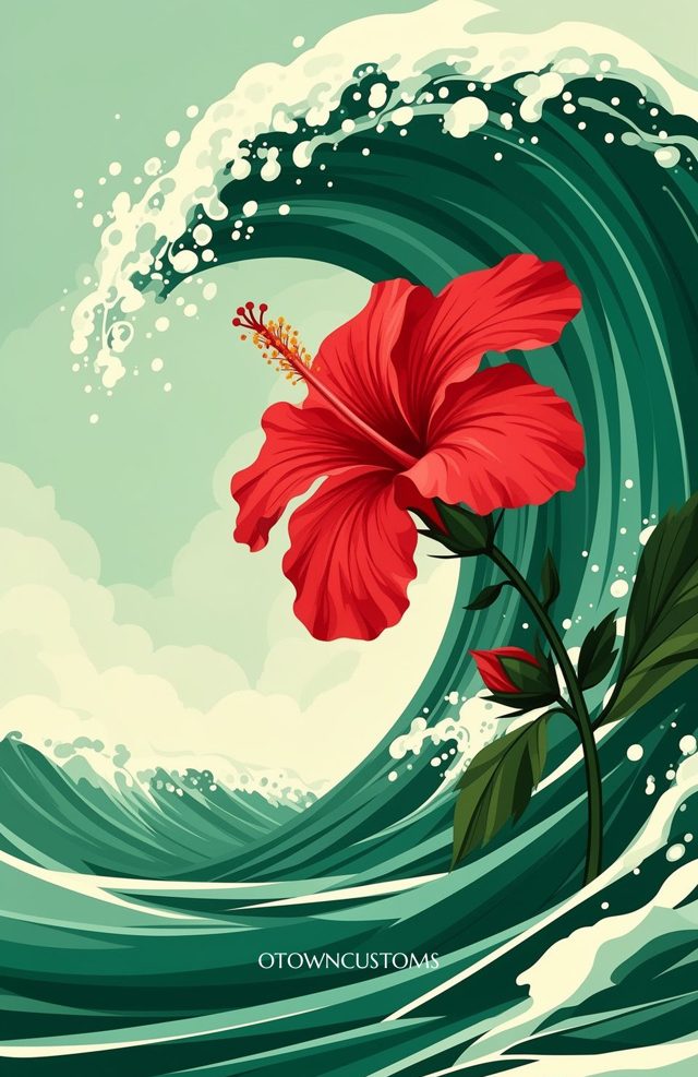 Vibrant Tropical Wave Ocean